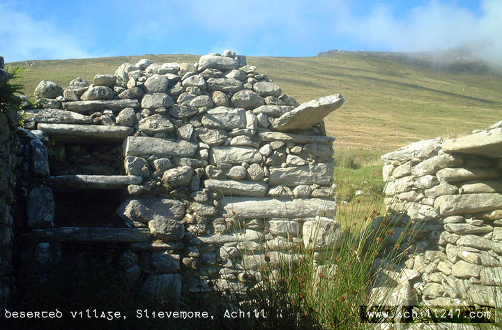 cottage at deserted village, Slievemore, Achill Island