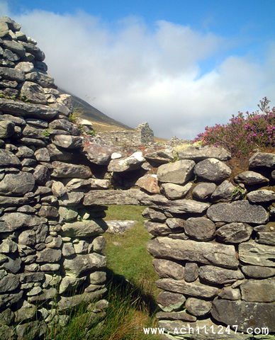 cottage doorway, deserted village, Slievemore, Achill Island