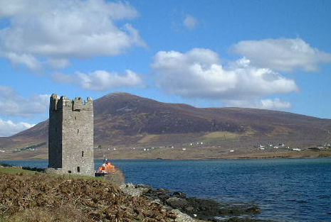 Kildawnet castle overlooking Achill Sound